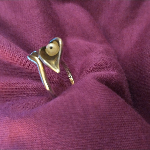 Natalia V Collister calla lily pearl ring sz. 7 - Picture 4 of 6